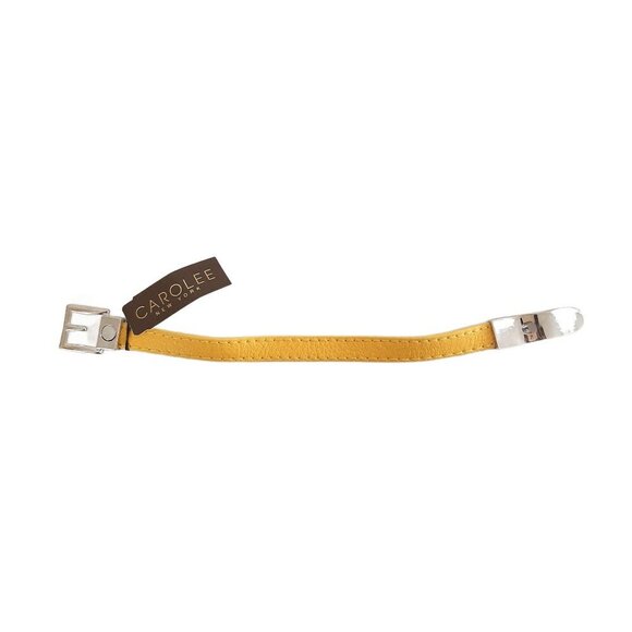 Carolee New York Yellow Leather Cuff Belt Bracelet - Picture 1 of 10